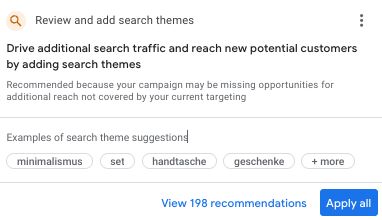 New Search Themes Recommendation
